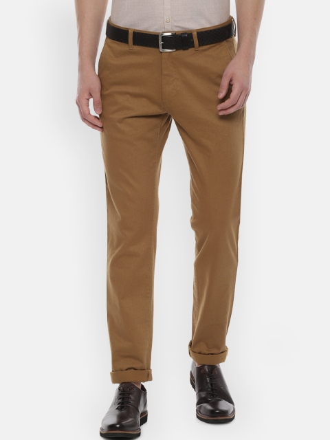Van Heusen Sport Men Khaki Slim Fit Solid Regular Trousers