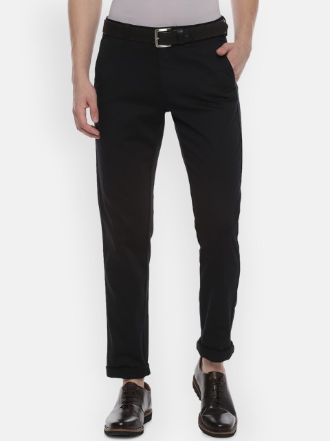 

Van Heusen Sport Men Black Slim Fit Self Design Regular Trousers