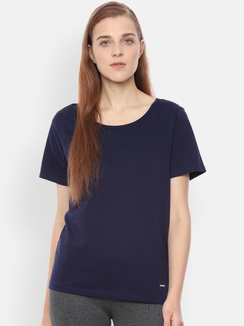 

Van Heusen Women Navy Blue Solid Top
