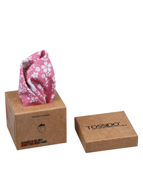 

Tossido Men Pink & White Printed Pocket Squares