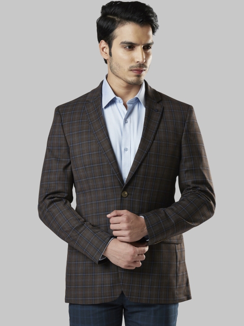 

Raymond Men Brown Checked Single-Breasted Regular Fit Blazer