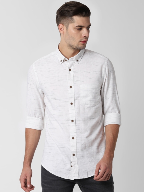

Peter England Casuals Men White Slim Fit Solid Casual Shirt