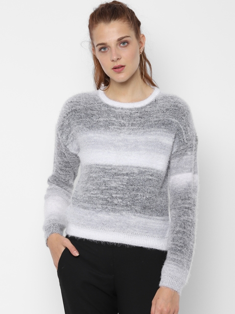 

People Women Grey Striped Sweater