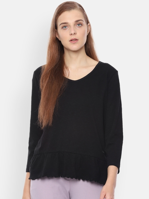 

Van Heusen Women Black Solid Top