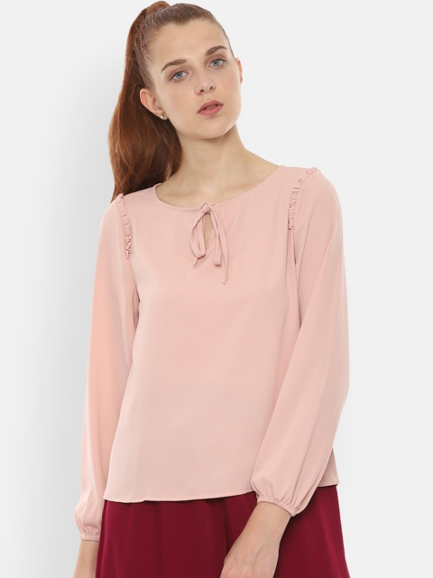 

Van Heusen Woman Peach-Coloured Solid Top