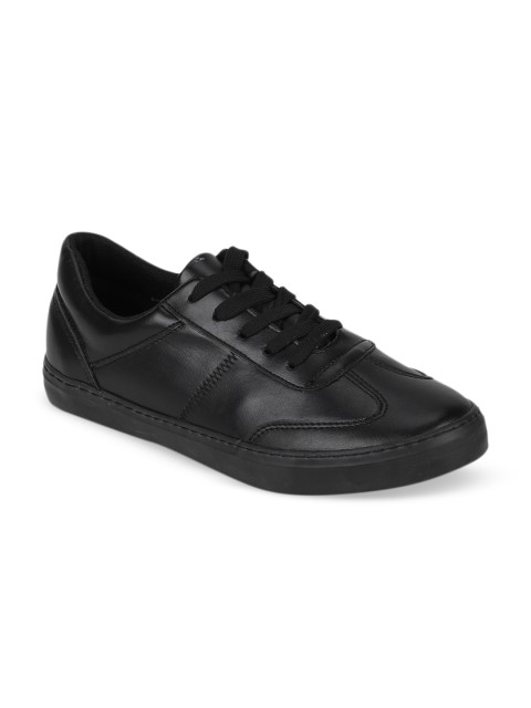 

Peter England Men Black Solid Sneakers