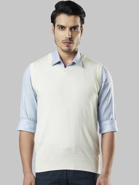 

Raymond Men White Solid Sweater