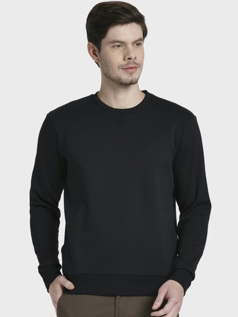 

ColorPlus Men Black Solid Sweatshirt