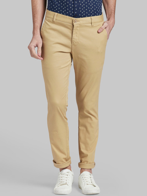 

Parx Men Khaki Solid Regular Trousers