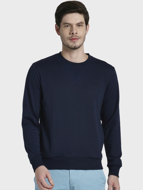 

ColorPlus Men Blue Solid Sweatshirt
