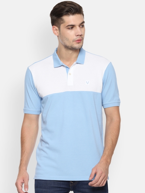 

Allen Solly Men Blue & White Colourblocked Polo Collar T-shirt