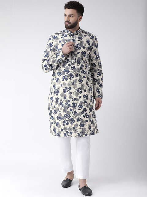 

Chitwan Mohan Men Off-White Printed Kurta with Trousers