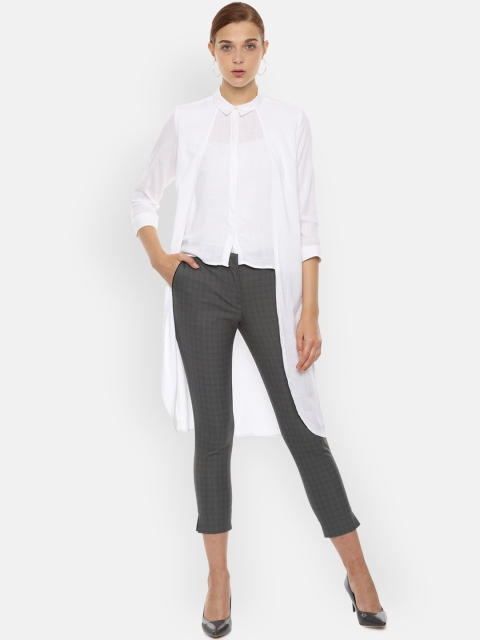 

Van Heusen Woman White Regular Fit Solid High-Low Casual Shirt