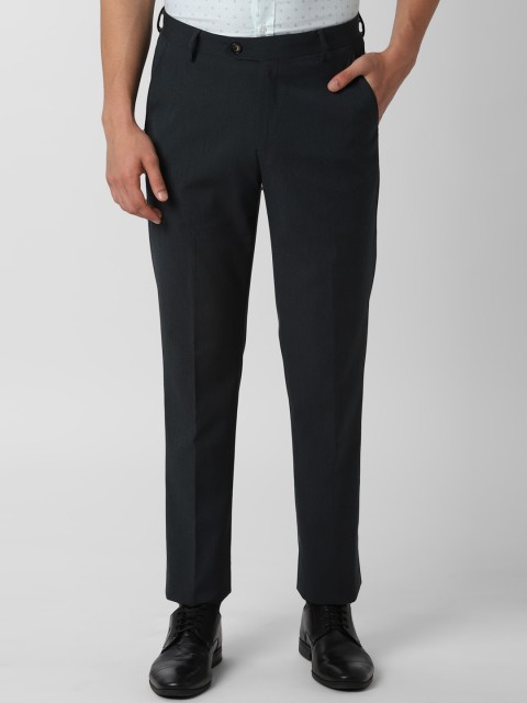 

Peter England Men Black Slim Fit Solid Formal Trousers