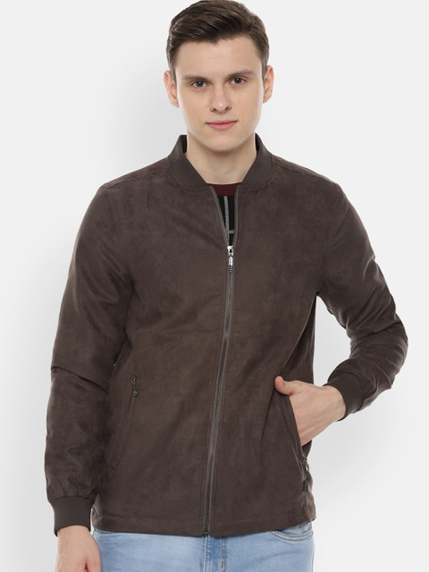 

V Dot Men Brown Solid Tailored Jacket