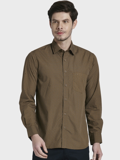 

ColorPlus Men Brown Regular Fit Printed Casual Shirt