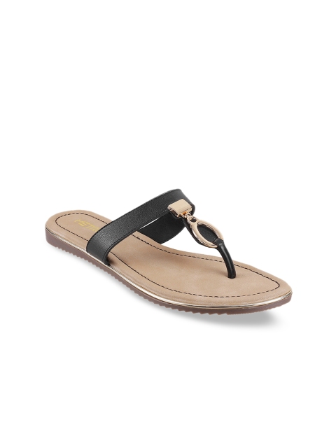 

Metro Women Black Solid Open Toe Flats