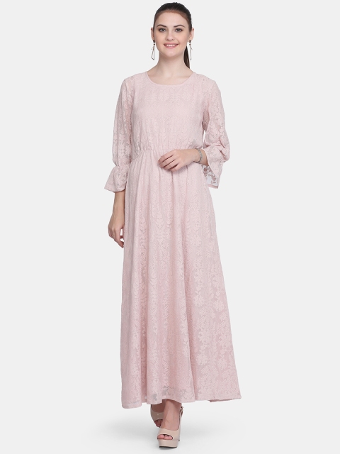 

Eavan Women Pink Self Design Maxi Dress