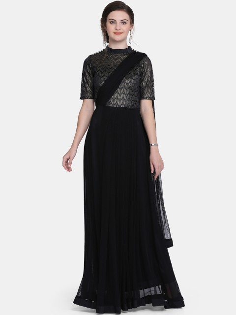 

Eavan Women Black Lace Insert Maxi Dress