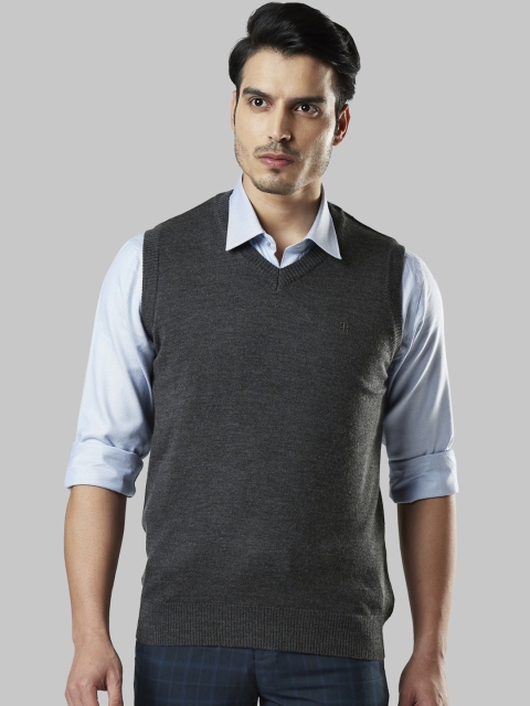 

Raymond Men Grey Solid Sweater
