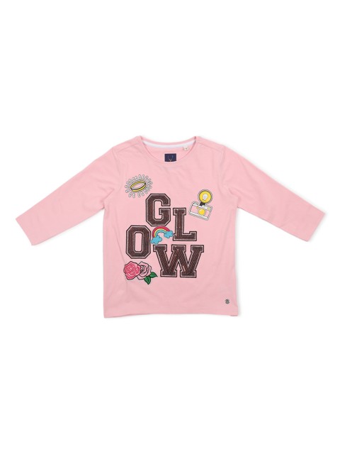 

Allen Solly Junior Girls Pink Sequinned Round Neck T-shirt