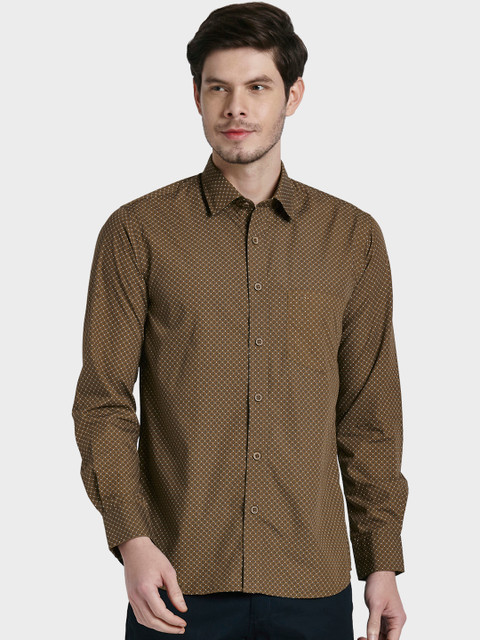 

ColorPlus Men Brown Regular Fit Printed Casual Shirt