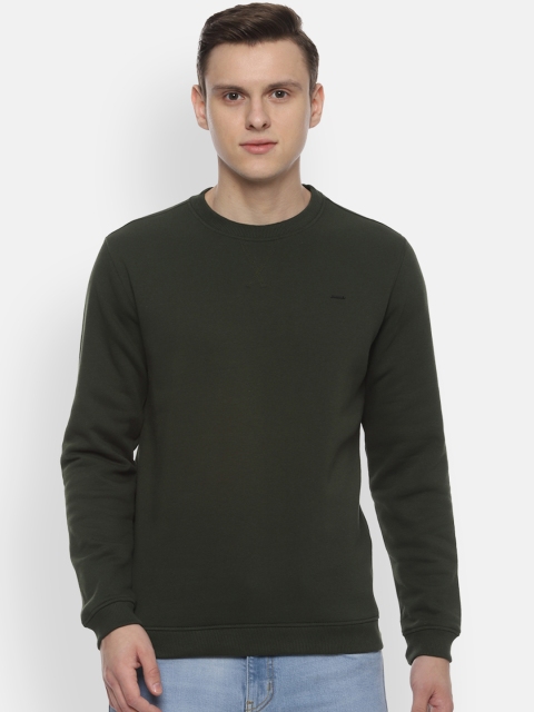 

Van Heusen Sport Men Olive Green Solid Pullover Sweatshirt