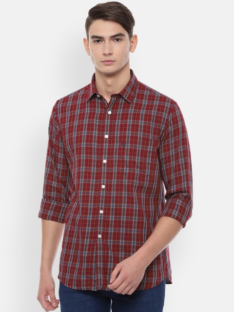 

Allen Solly Men Maroon & White Slim Fit Checked Casual Shirt