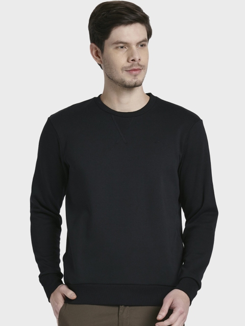 

ColorPlus Men Black Solid Sweatshirt