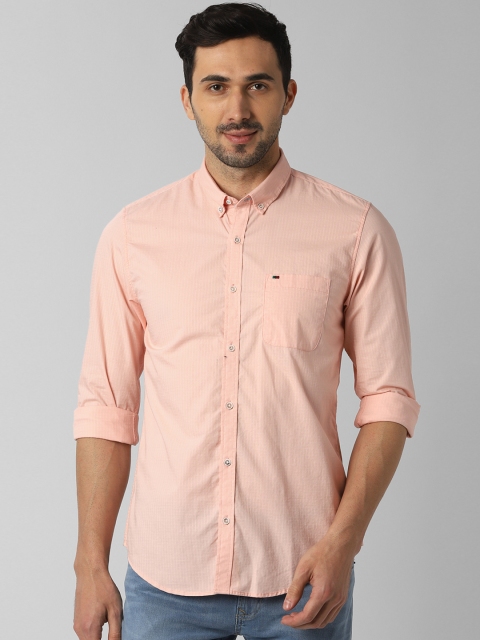 

Peter England Casuals Men Orange Slim Fit Checked Casual Shirt