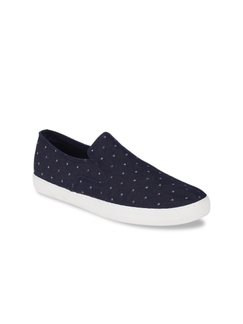 

Peter England Men Blue Slip-On Woven Design Sneakers