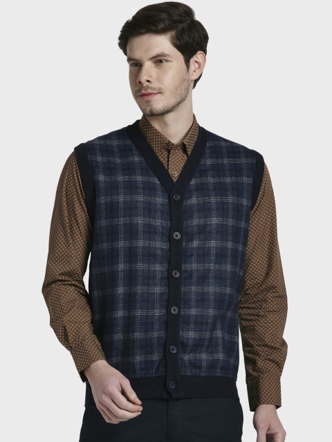 

ColorPlus Men Blue Checked Sweater