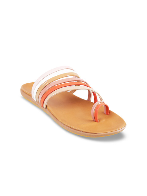 

Mochi Women Beige Colourblocked One Toe Flats