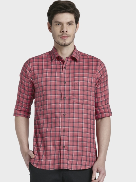 

ColorPlus Men Red Regular Fit Checked Casual Shirt