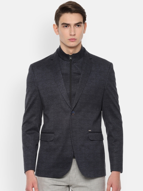 

Van Heusen Sport Men Grey Self Design Single-Breasted Slim-Fit Blazer
