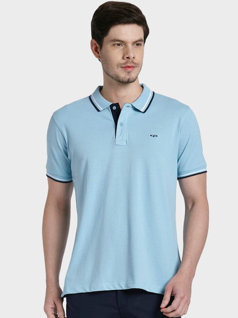 

ColorPlus Men Blue Solid Polo Collar T-shirt