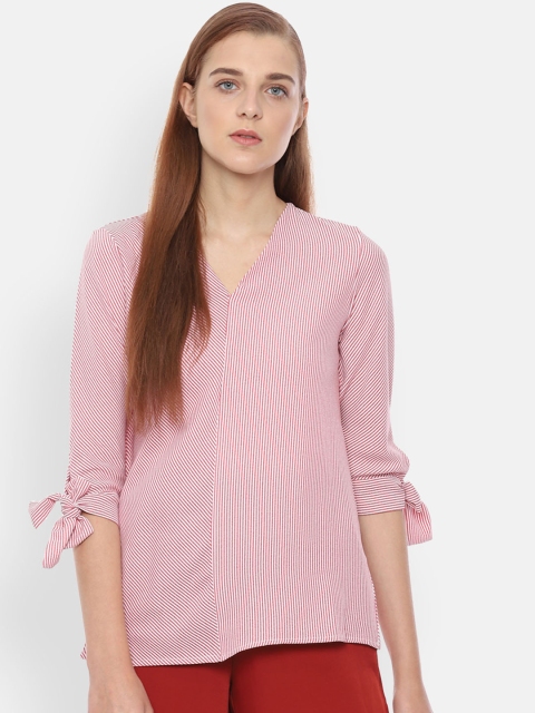 

Van Heusen Women Red Striped Top