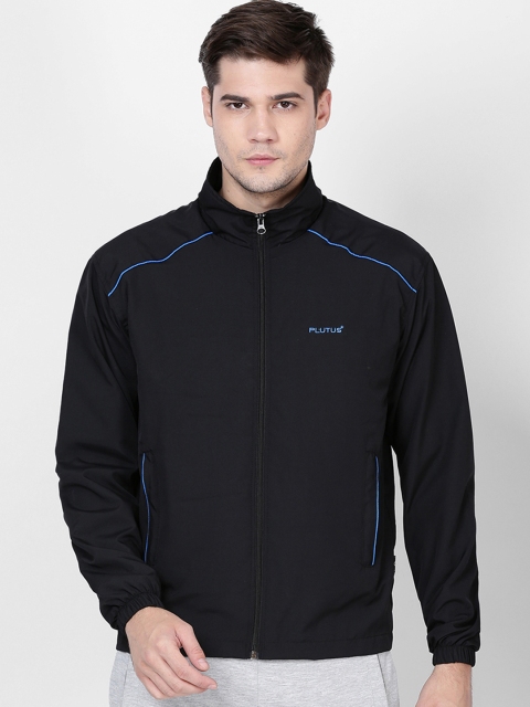 

Plutus Men Black Solid Windcheater Sporty Jacket