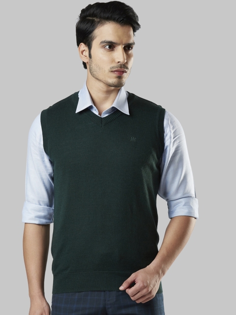 

Raymond Men Green Solid Sweater