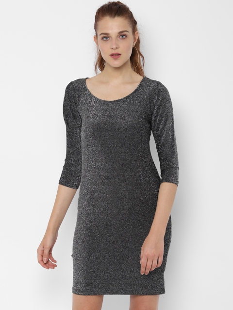 

People Women Grey Solid Sheath Dress