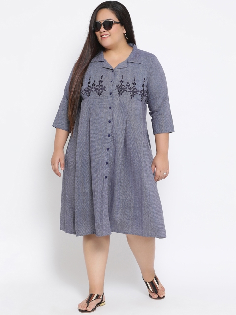 

Kira Plus Women Blue Solid Shirt Dress