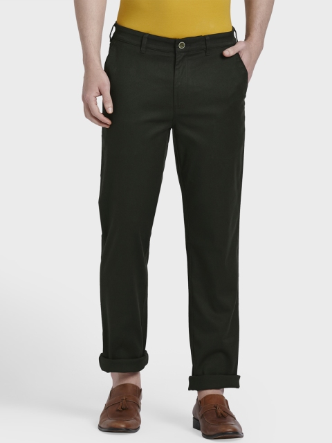 

ColorPlus Men Green Regular Fit Solid Regular Trousers