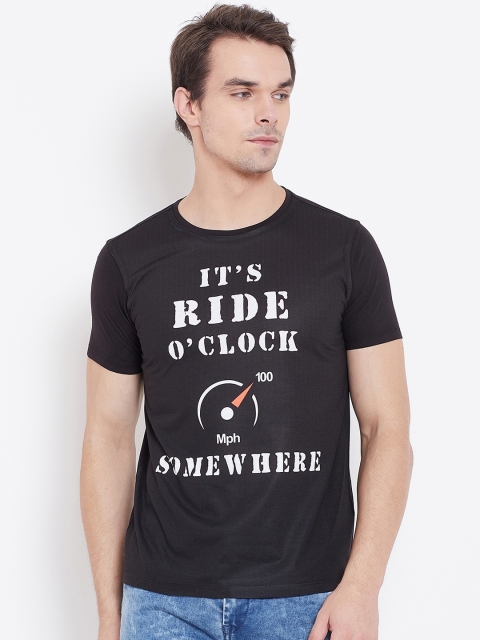 

Wear Your Mind Men Black Printed Round Neck T-shirt