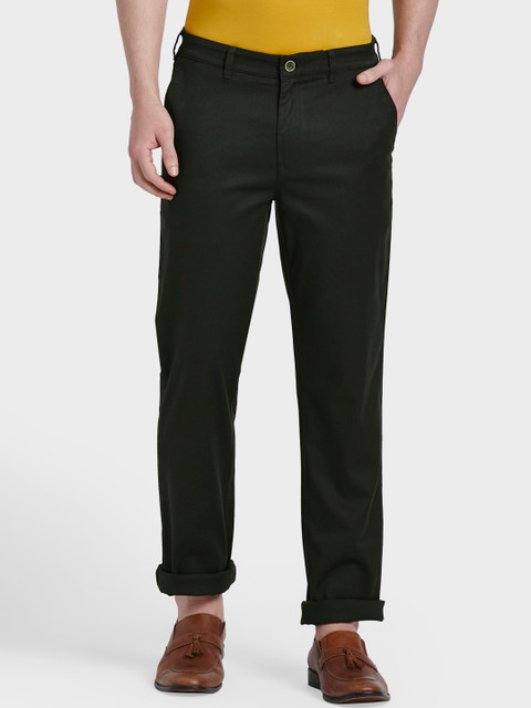 

ColorPlus Men Green Regular Fit Solid Regular Trousers