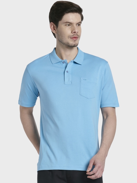 

ColorPlus Men Blue Solid Polo Collar T-shirt