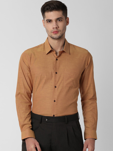 

Peter England Men Mustard Yellow Regular Fit Solid Formal Shirt
