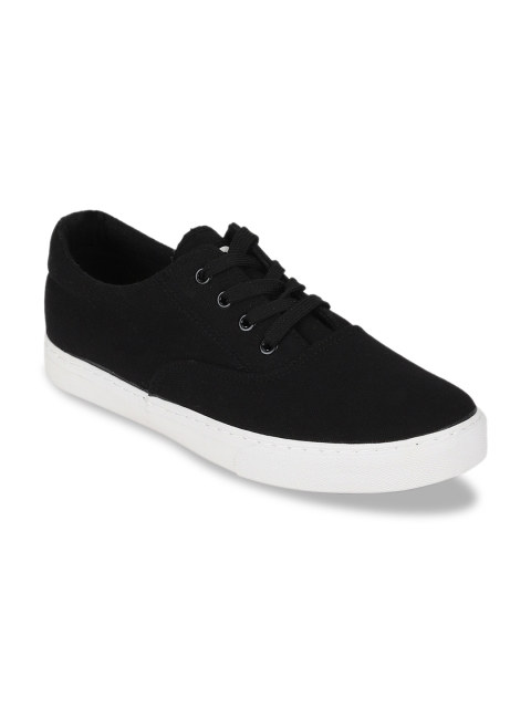 

Peter England Men Black Solid Sneakers