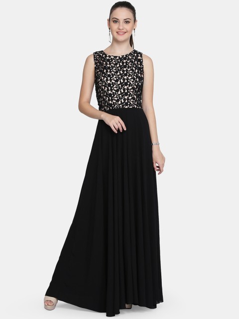 

Eavan Women Embroidered Black Maxi Dress