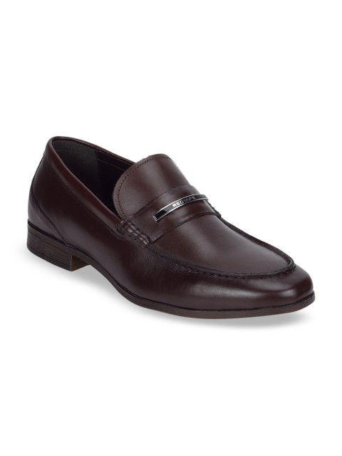 

Red Tape Men Burgundy Solid Leather Penny Loafers
