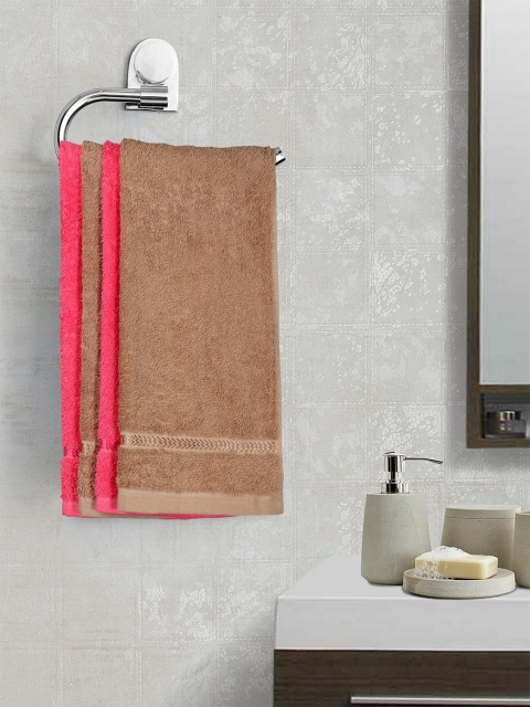 

SPACES Set of 4 Solid 380 GSM Hand Towels, Tan